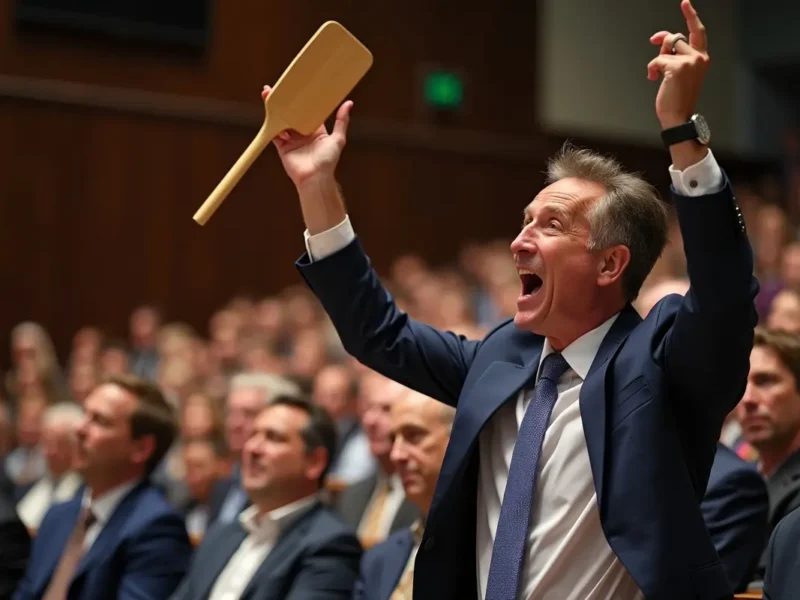 excited bidder raising paddle while competing at auctions