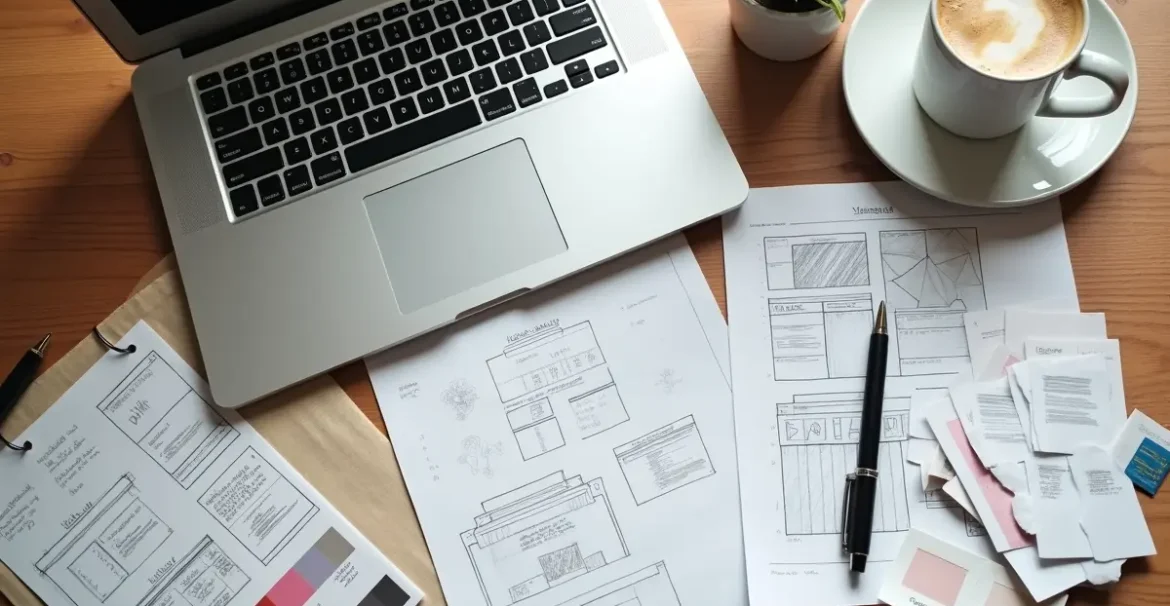 web designer reviewing essential website elements for better user experience