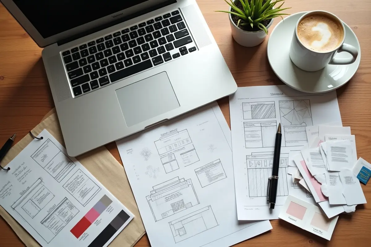 web designer reviewing essential website elements for better user experience